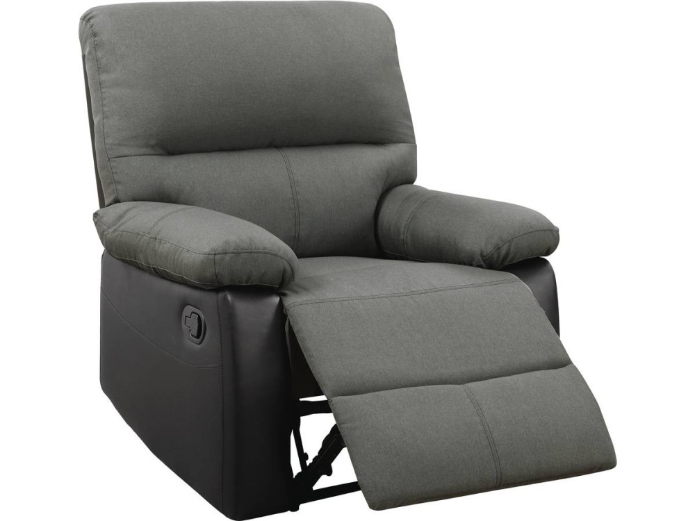Relaxfauteuil relaxstoel verstelbaar "Lincoln" - 90 x 89 x 103 cm - Zwart / Donkergrijs