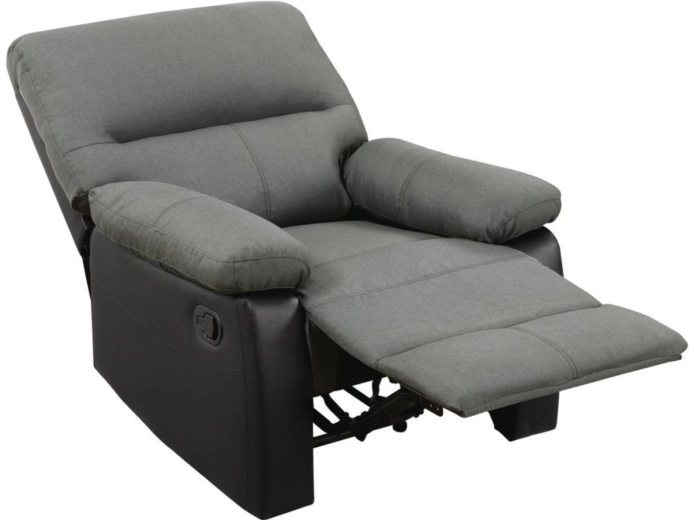 Relaxfauteuil relaxstoel verstelbaar "Lincoln" - 90 x 89 x 103 cm - Zwart / Donkergrijs