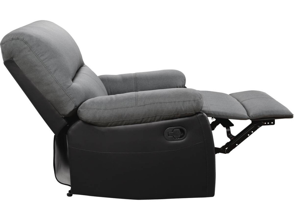 Relaxfauteuil relaxstoel verstelbaar "Lincoln" - 90 x 89 x 103 cm - Zwart / Donkergrijs