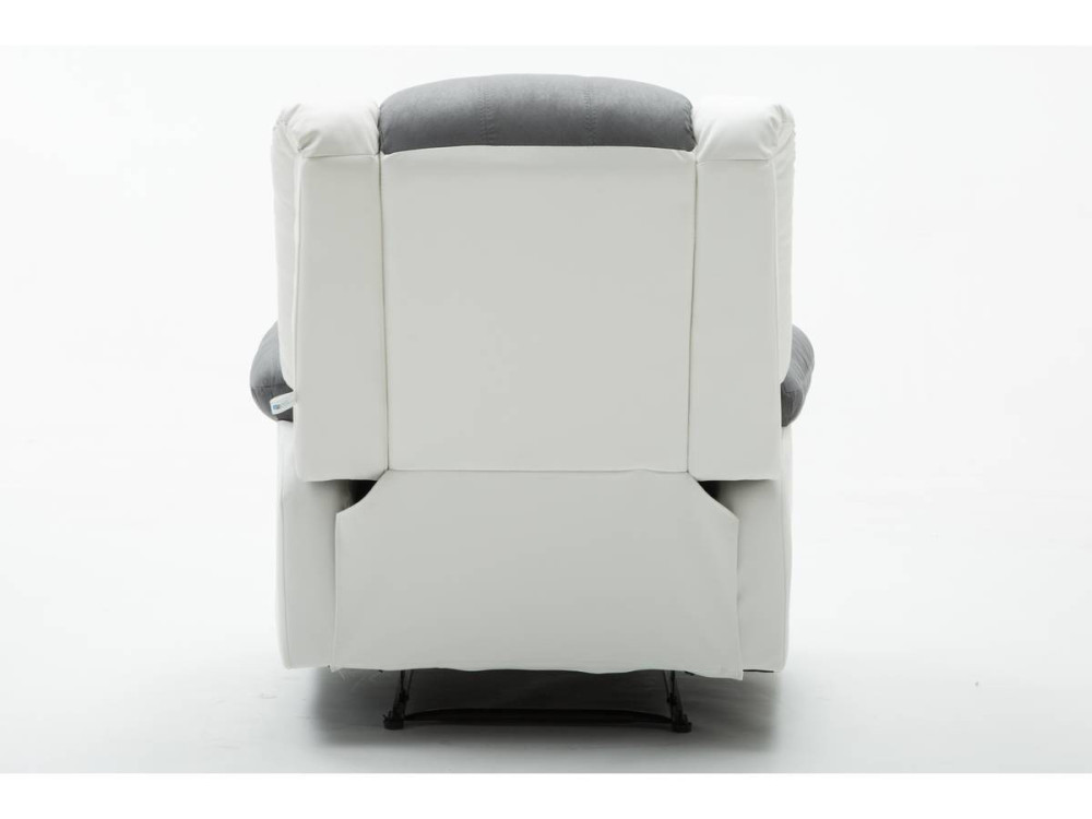 Relaxfauteuil relaxstoel verstelbaar "Buckingham" - 85 x 93 x 100 cm - Wit / Lichtgrijs