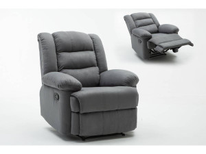 Relaxfauteuil relaxstoel verstelbaar "Buckingham" - 85 x 93 x 100 cm - Grijs lichtgrijs