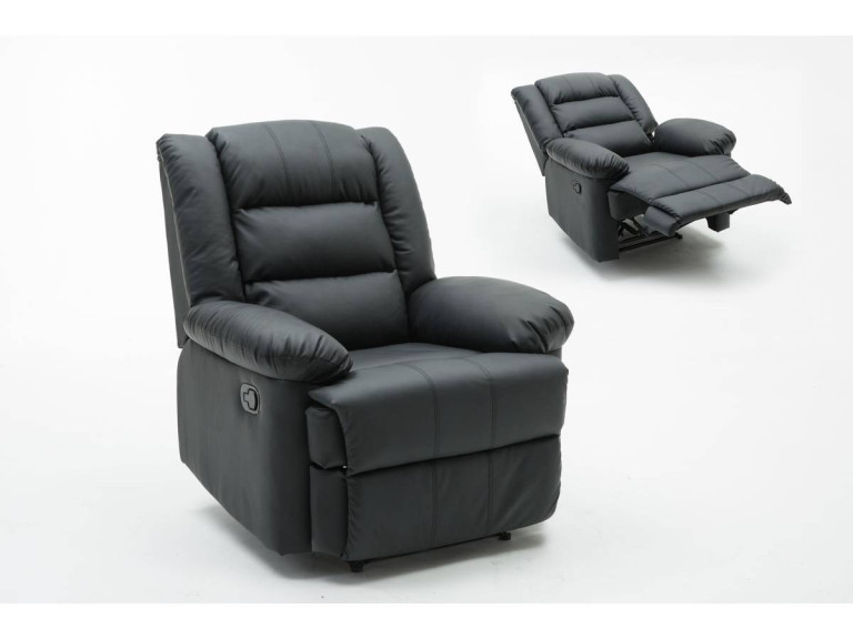 Relaxfauteuil relaxstoel verstelbaar "Buckingham" - 85 x 93 x 100 cm - Zwart