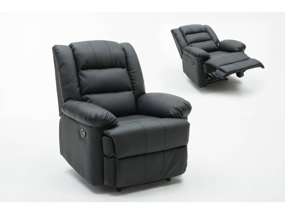 Relaxfauteuil relaxstoel verstelbaar "Buckingham" - 85 x 93 x 100 cm - Zwart