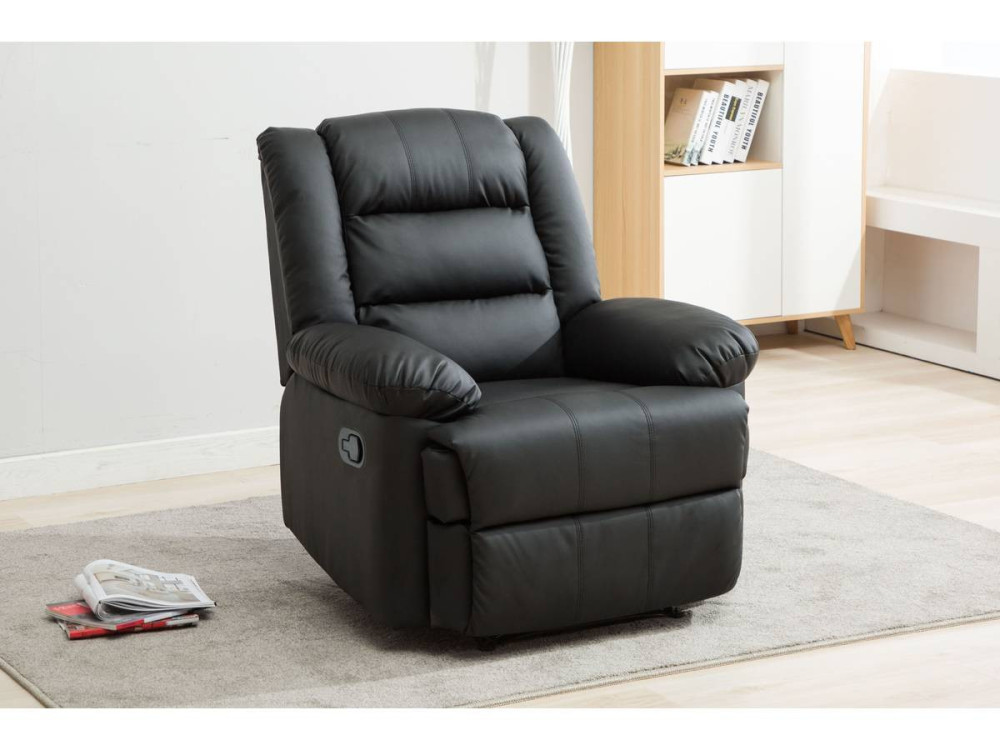 Relaxfauteuil relaxstoel verstelbaar "Buckingham" - 85 x 93 x 100 cm - Zwart