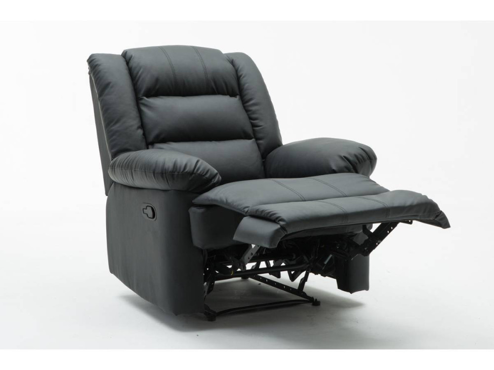 Relaxfauteuil relaxstoel verstelbaar "Buckingham" - 85 x 93 x 100 cm - Zwart