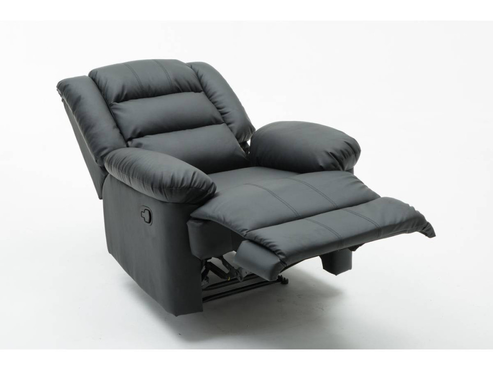 Relaxfauteuil relaxstoel verstelbaar "Buckingham" - 85 x 93 x 100 cm - Zwart