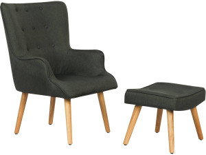 Stoel fauteuil stof Scandinavisch design "Odense" - 1 zits - Grijs Donkergrijs