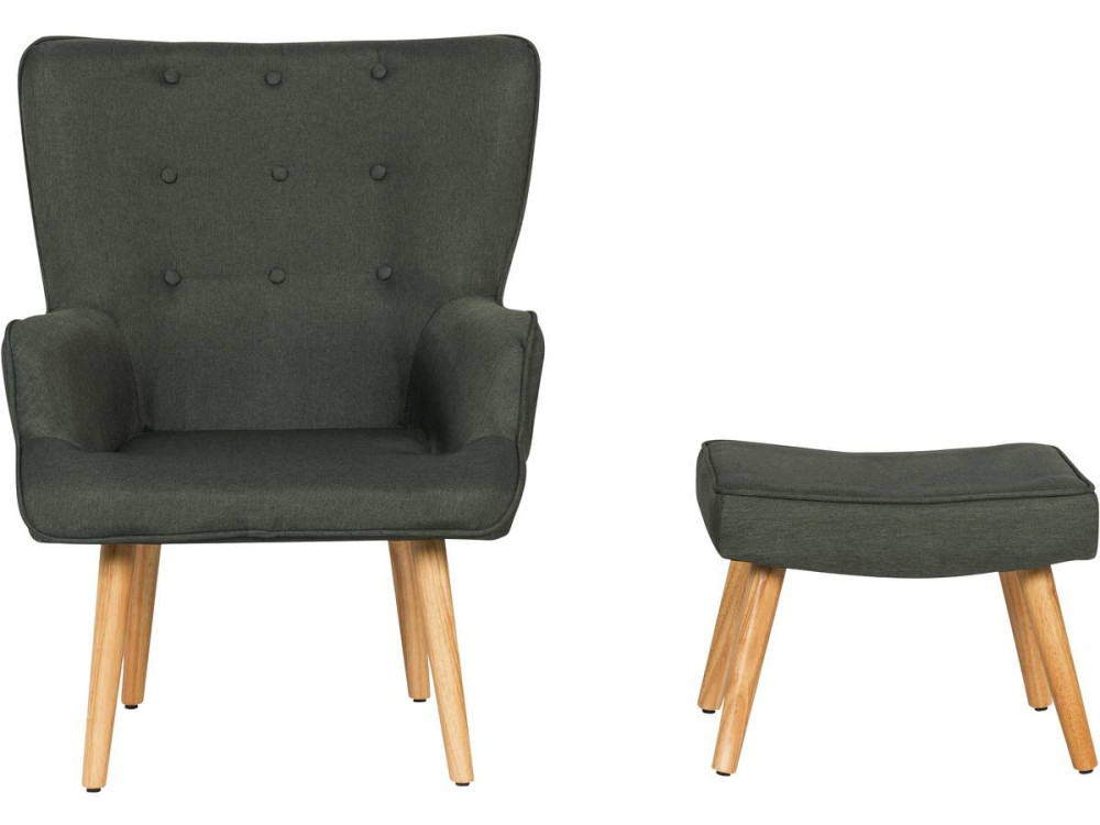 Stoel fauteuil stof Scandinavisch design "Odense" - 1 zits - Grijs Donkergrijs