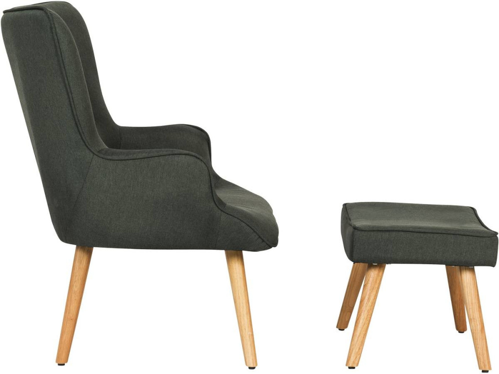 Stoel fauteuil stof Scandinavisch design "Odense" - 1 zits - Grijs Donkergrijs