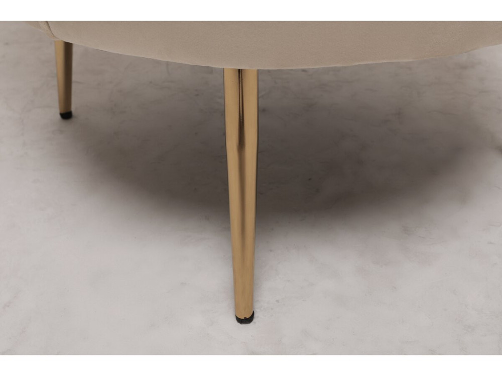 Stoel fauteuil velours fluweel "Floria" - 70 x 73 x 76 cm - Beige - lichtbruin