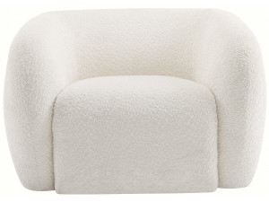 Washington" fauteuil van krullende stof - Wit