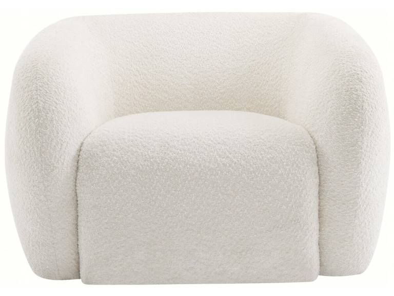 Washington" fauteuil van krullende stof - Wit
