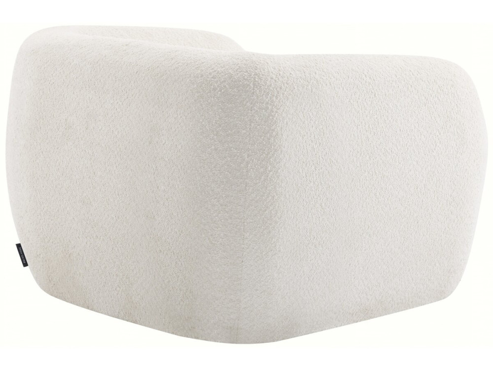 Washington" fauteuil van krullende stof - Wit