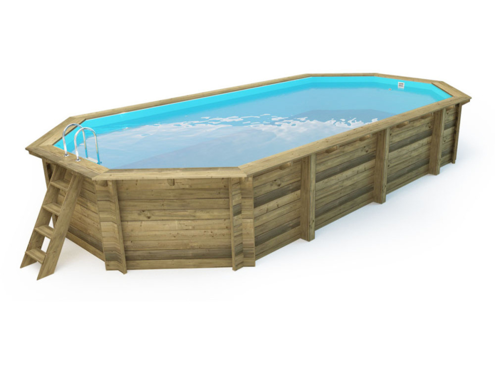 Houten zwembad " Ibiza 145 " - 857 x 457 x 145 cm + noppenfolie zwembadfolie 180 µ + afdekzeil winter zwembad winterzeil 280 g/m