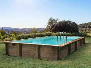 Houten zwembad rechthoekig "Murano" pakket - 1220 x 620 x 144 cm