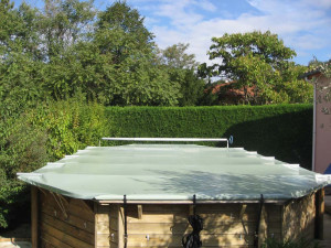 Coverwood" bar cover voor Rio zwembad - bovengronds - blauw