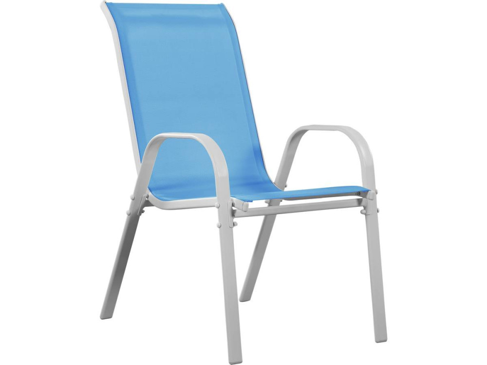 Tuinstoel "Cordoba" stoel fauteuil outdoor textileen - Phoenix - Blauw - Set 4 stuks