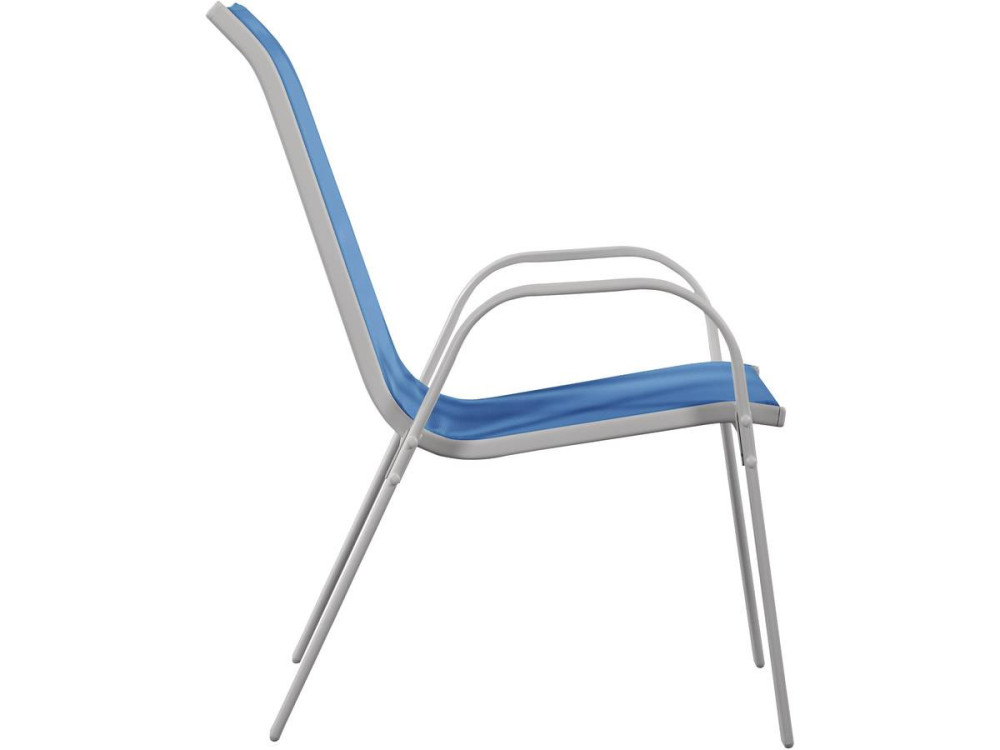 Tuinstoel "Cordoba" stoel fauteuil outdoor textileen - Phoenix - Blauw - Set 4 stuks