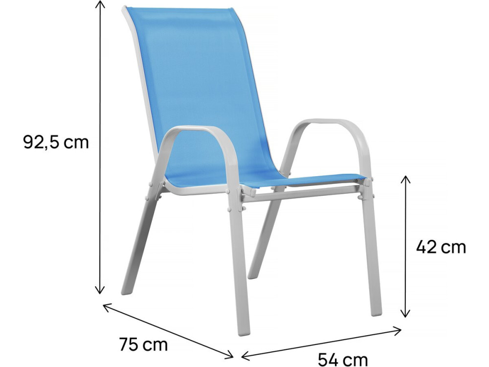 Tuinstoel "Cordoba" stoel fauteuil outdoor textileen - Phoenix - Blauw - Set 2 stuks
