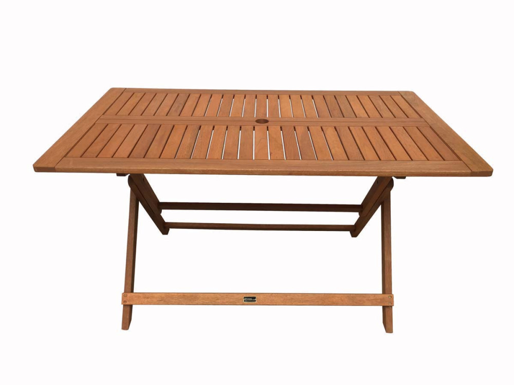 Tuintafel tafel tuin hardhout "Hong Kong" - Maple - 135 x 80 cm - Lichtbruin