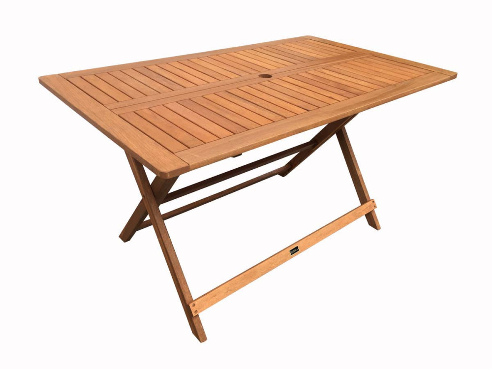 Tuintafel tafel tuin hardhout "Hong Kong" - Maple - 135 x 80 cm - Lichtbruin
