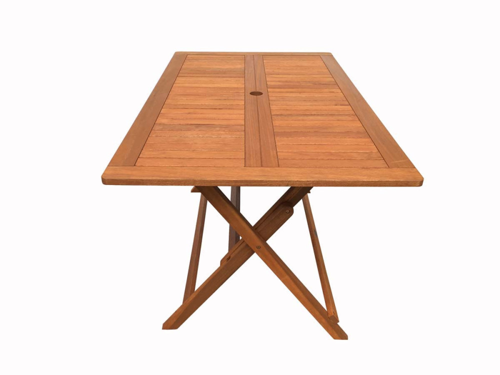 Tuintafel tafel tuin hardhout "Hong Kong" - Maple - 135 x 80 cm - Lichtbruin