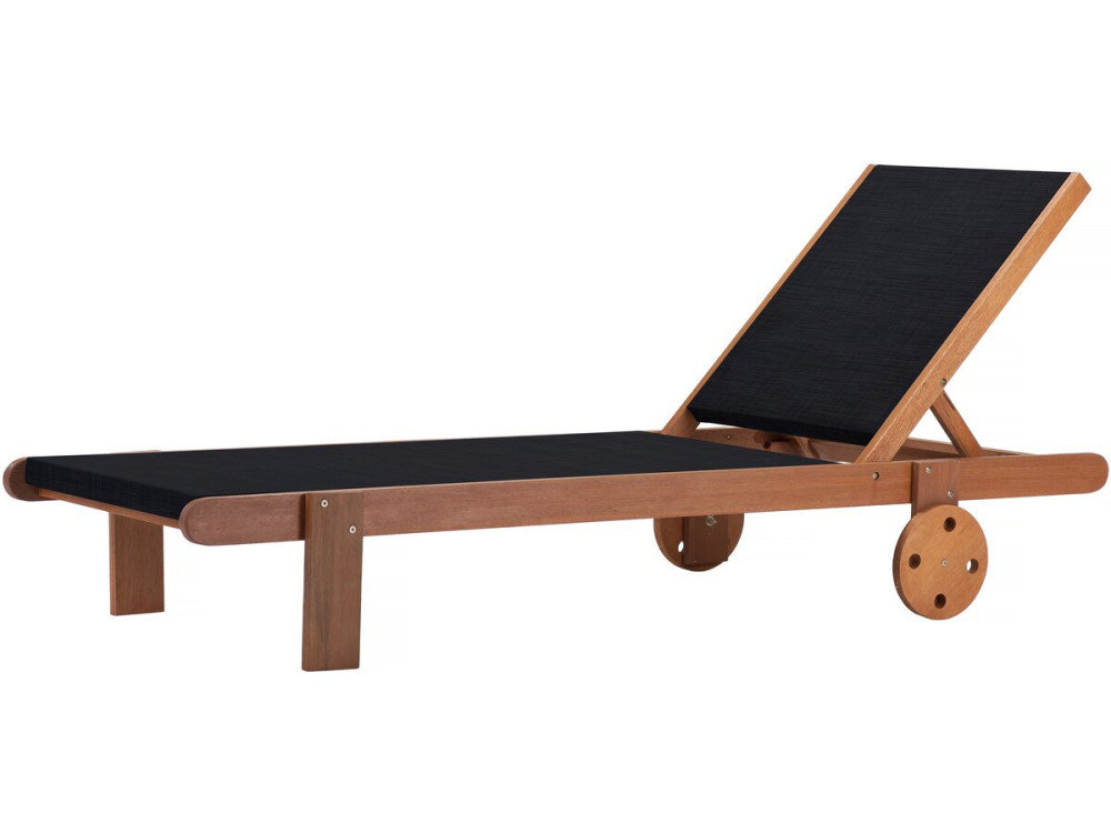 Ligbed houten ligstoel hardhout "Saïgon" - Maple - Zwart