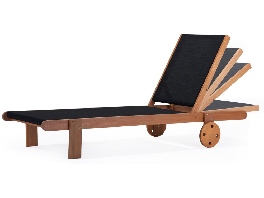 Ligbed houten ligstoel hardhout "Saïgon" - Maple - Zwart