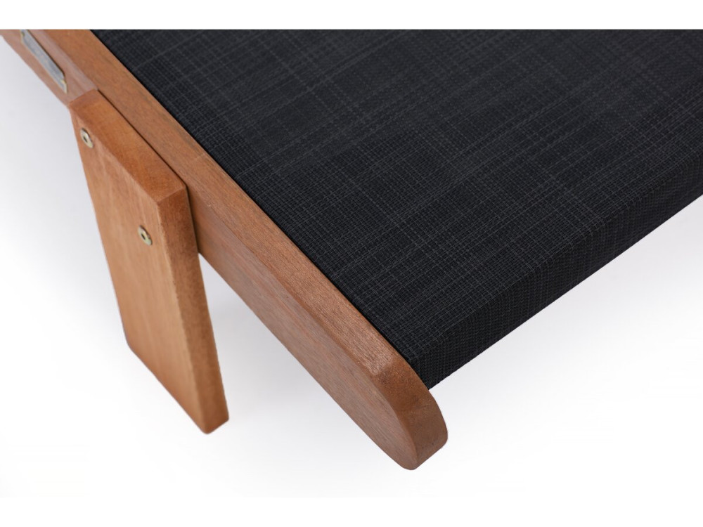 Ligbed houten ligstoel hardhout "Saïgon" - Maple - Zwart