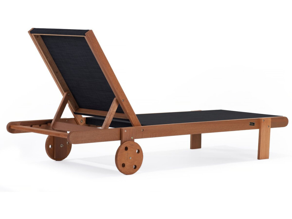 Ligbed houten ligstoel hardhout "Saïgon" - Maple - Zwart