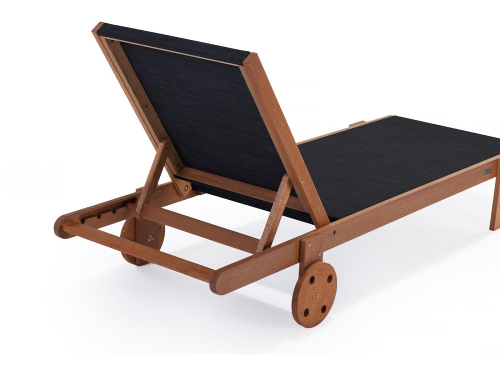 Ligbed houten ligstoel hardhout "Saïgon" - Maple - Zwart