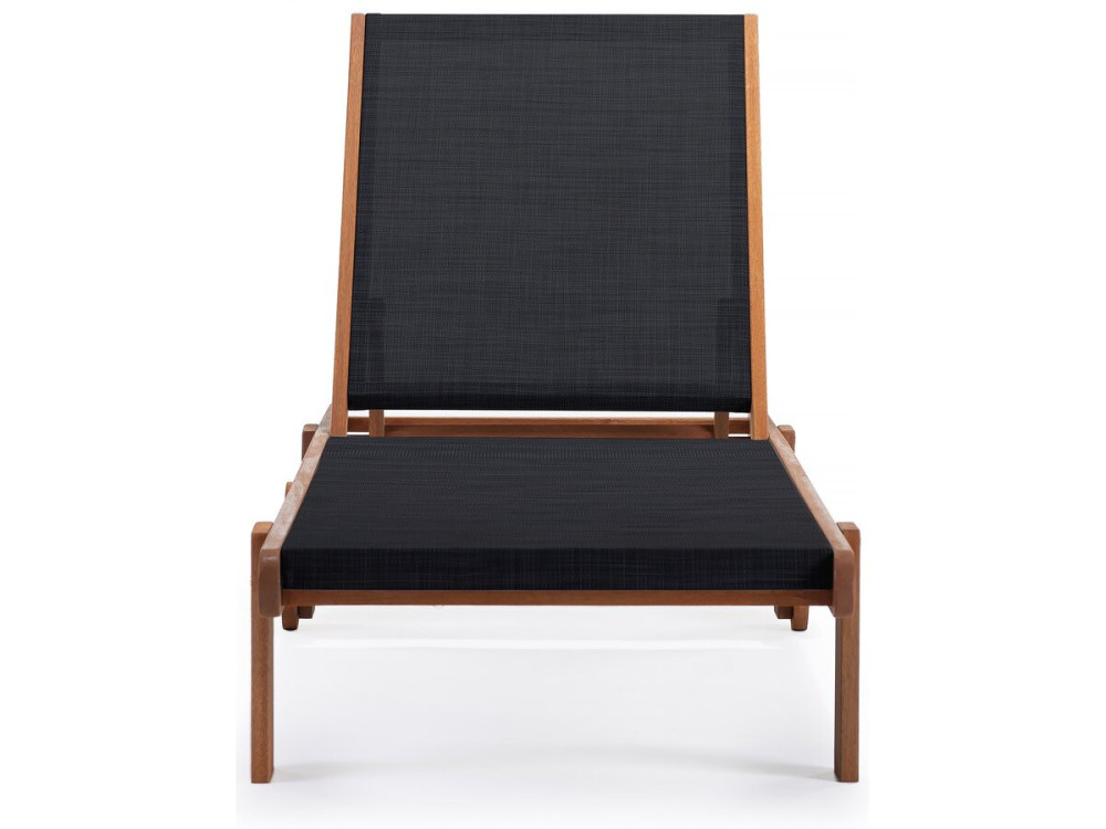 Ligbed houten ligstoel hardhout "Saïgon" - Maple - Zwart