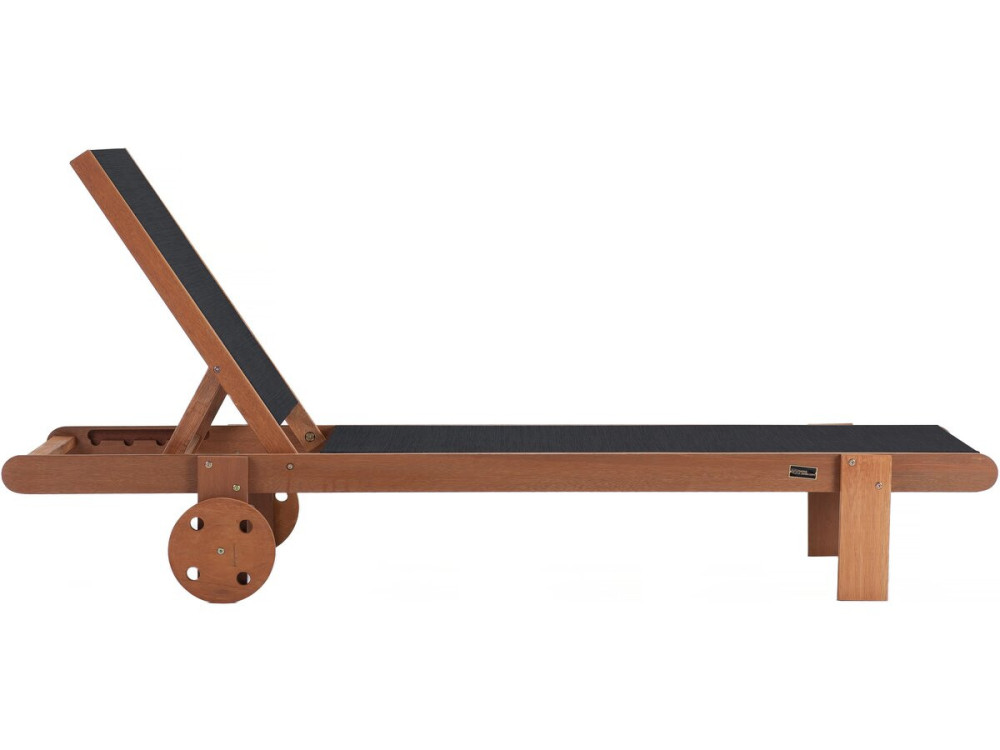 Ligbed houten ligstoel hardhout "Saïgon" - Maple - Zwart