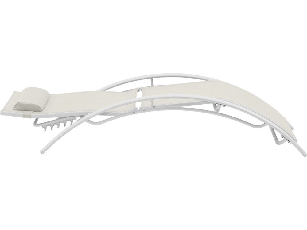 Ligbed ligstoel aluminium "Beauty" - Phoenix - Ecru - Set 2 stuks