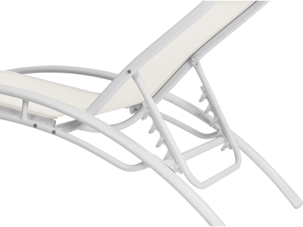 Ligbed ligstoel aluminium "Beauty" - Phoenix - Ecru - Set 2 stuks