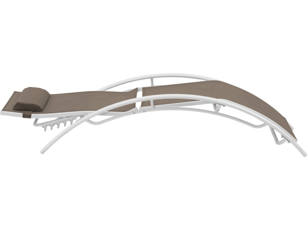 Ligbed ligstoel aluminium "Beauty" - Phoenix - Taupe - grijs bruin - Set 2 stuks