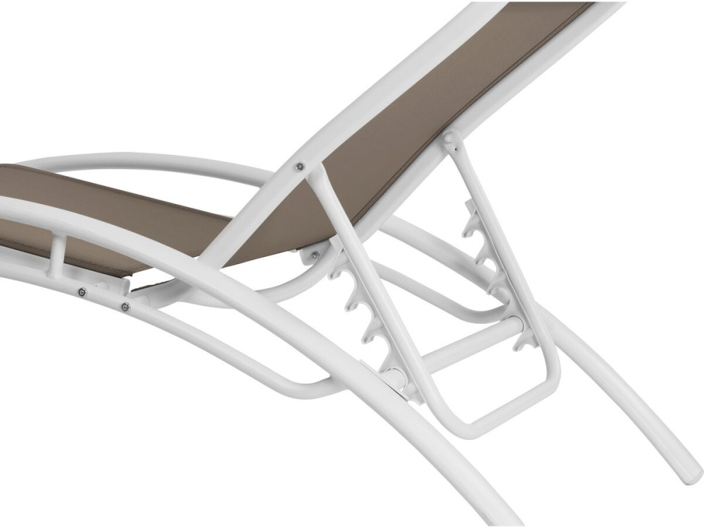 Ligbed ligstoel aluminium "Beauty" - Phoenix - Taupe - grijs bruin - Set 2 stuks