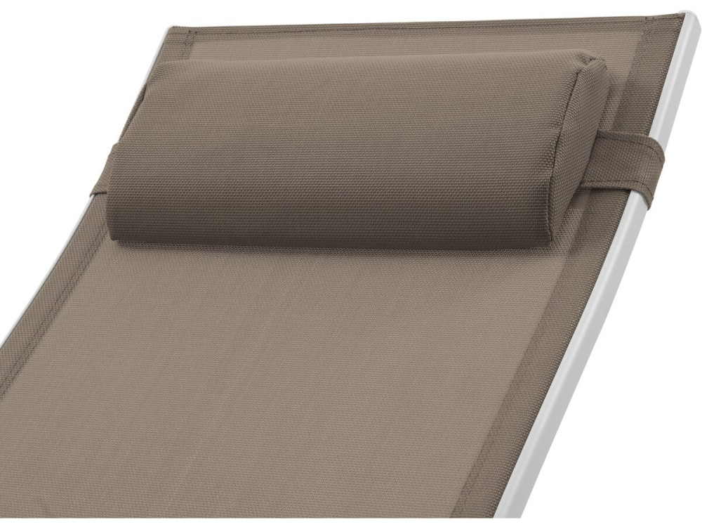Ligbed ligstoel aluminium "Beauty" - Phoenix - Taupe - grijs bruin - Set 2 stuks