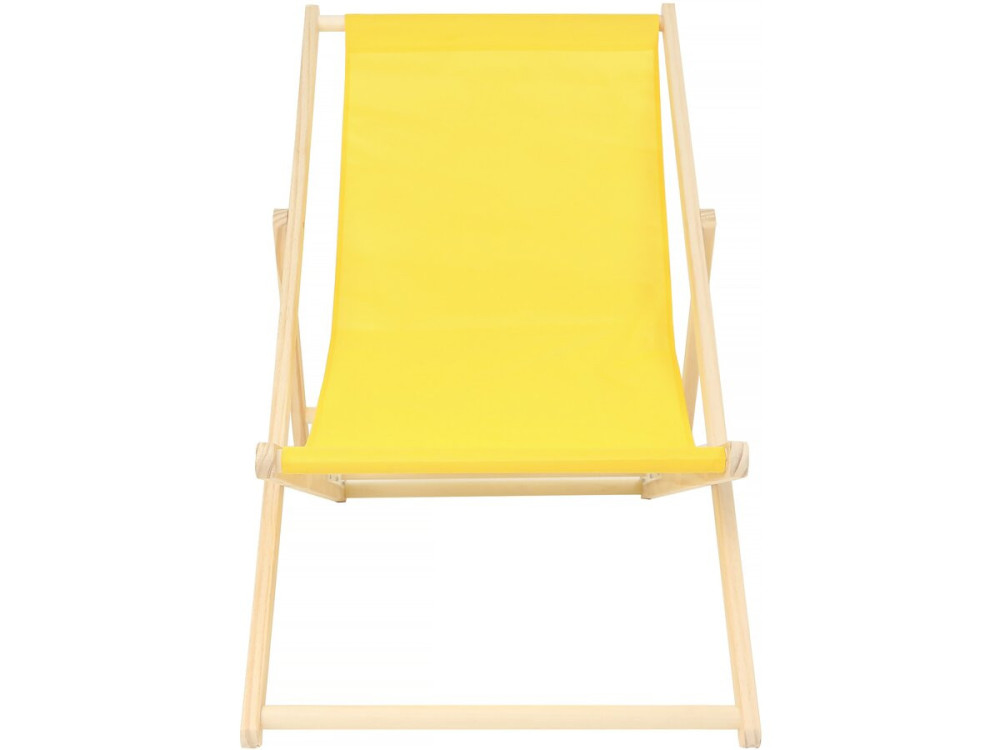 Set van 2 houten ligstoelen "Chilienne" - 107 x 56,5 x 81 cm - Geel