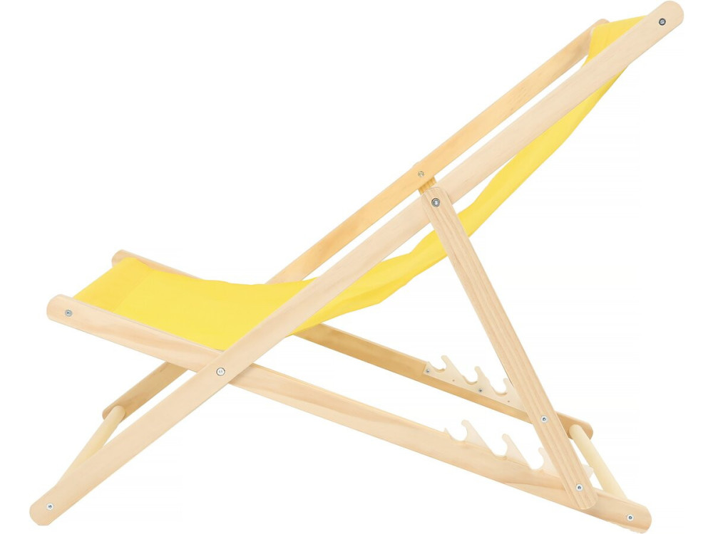 Set van 2 houten ligstoelen "Chilienne" - 107 x 56,5 x 81 cm - Geel