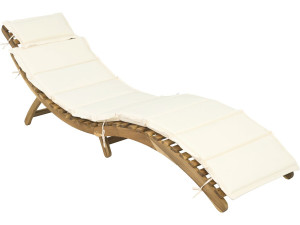 Jakarta" houten ligstoel met kussens - Beige