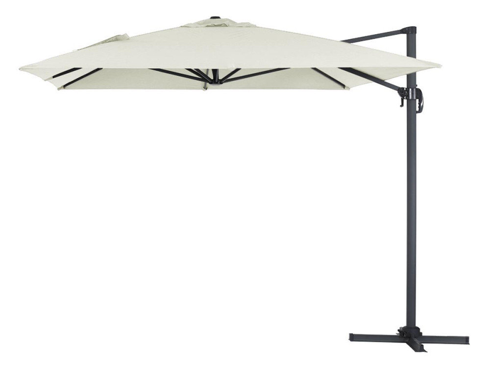 Parasol vrijhangend tuin zweefparasol Aluminium "Sun 4" 3 x 4 m - Ecru
