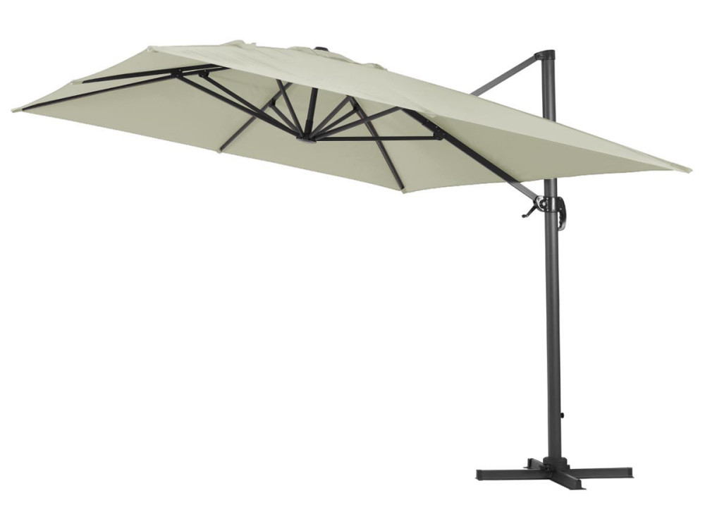 Parasol vrijhangend tuin zweefparasol Aluminium "Sun 4" 3 x 4 m - Ecru