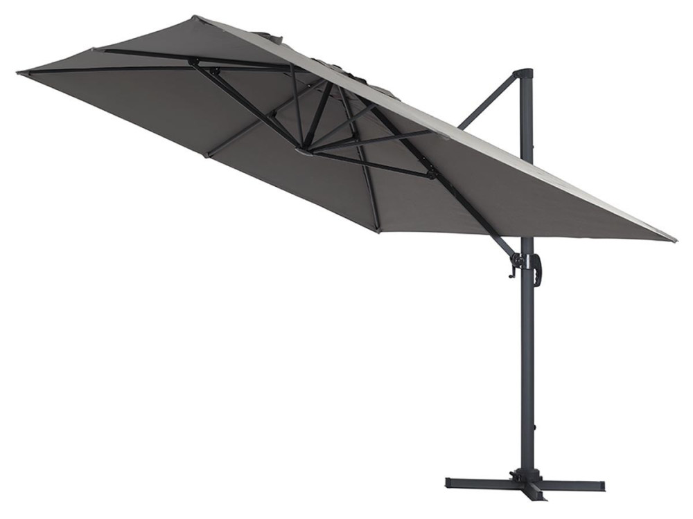 Parasol vrijhangend tuin zweefparasol "Sun 4" - 3 x 4 m - Grijs