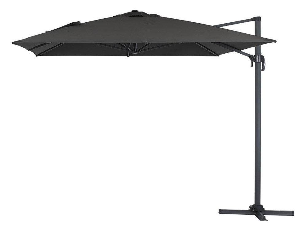 Parasol vrijhangend tuin zweefparasol "Sun 4" - 3 x 4 m - Zwart