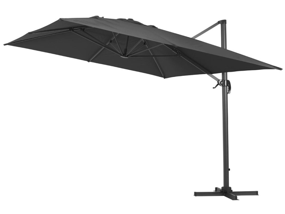 Parasol vrijhangend tuin zweefparasol "Sun 4" - 3 x 4 m - Zwart