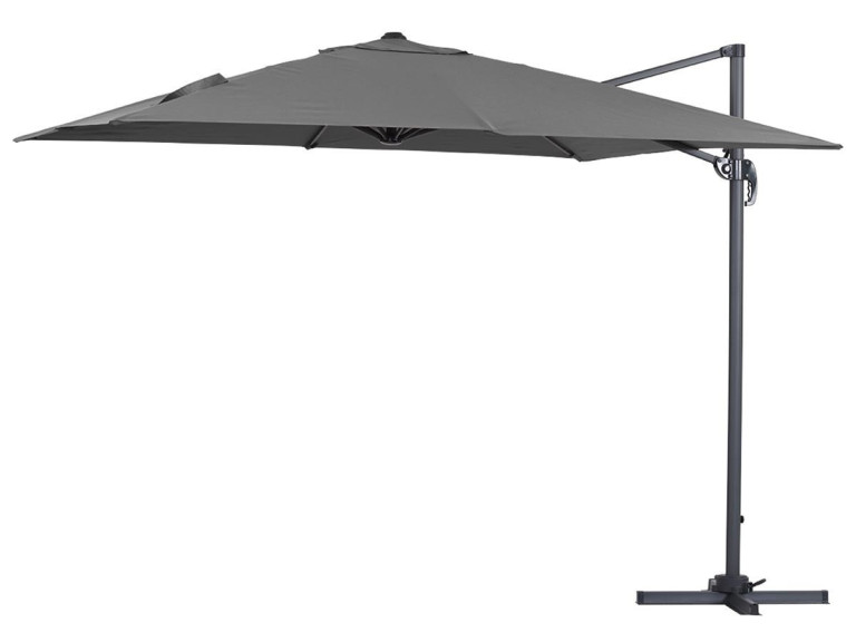 Parasol vrijhangend tuin zweefparasol "Sun 3" - 3 x 3 m - Grijs