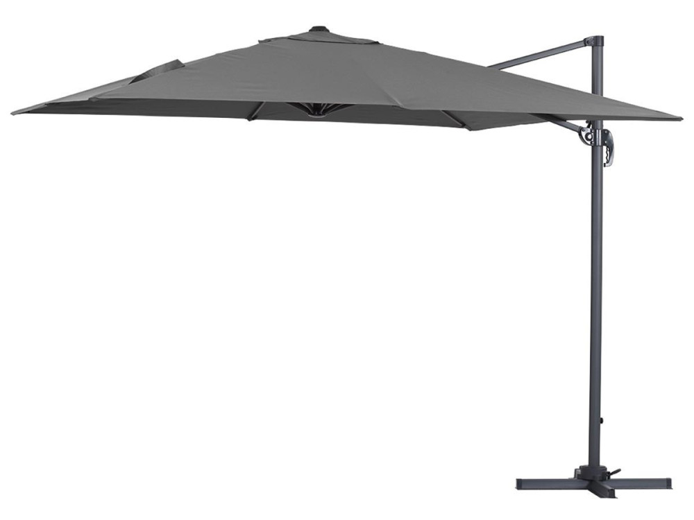 Parasol vrijhangend tuin zweefparasol "Sun 3" - 3 x 3 m - Grijs