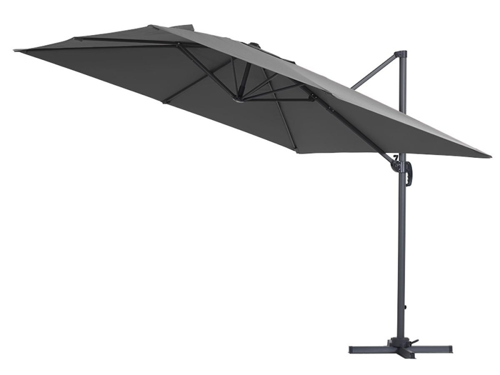 Parasol vrijhangend tuin zweefparasol "Sun 3" - 3 x 3 m - Grijs
