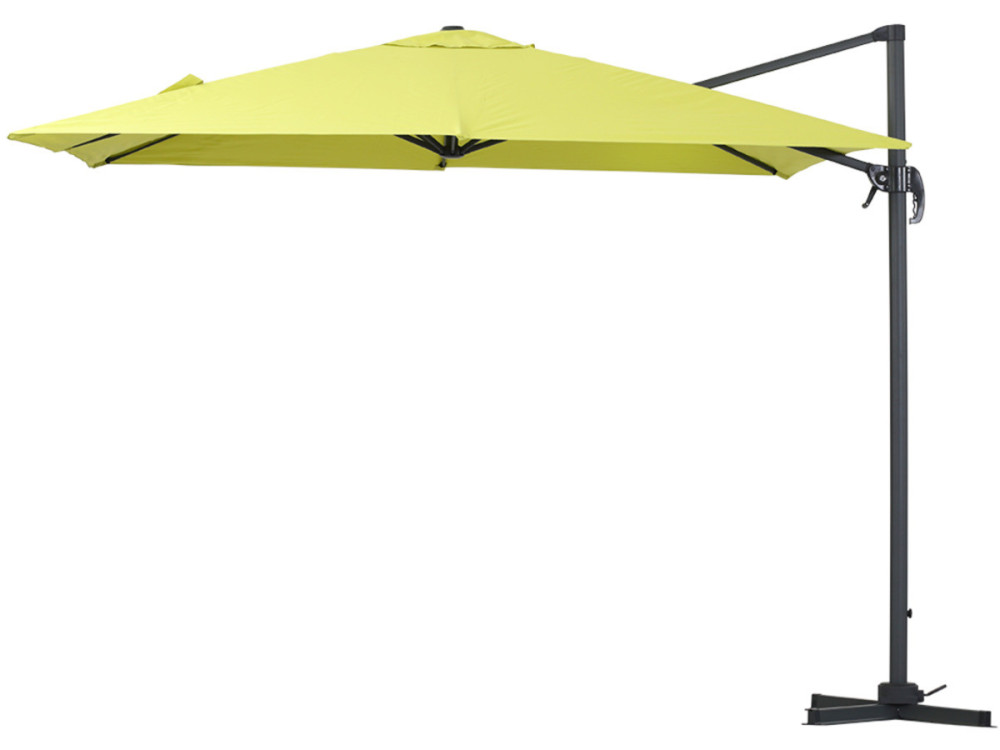 Parasol vrijhangend tuin zweefparasol aluminium "Sun 3" 3 x 3 m - Groen
